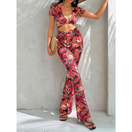 Lucky Life Kısa Kollu Desenli Takım