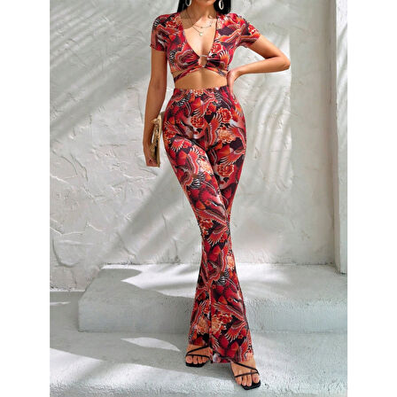 Lucky Life Kısa Kollu Desenli Takım