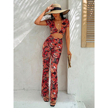 Lucky Life Kısa Kollu Desenli Takım