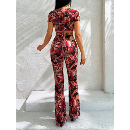 Lucky Life Kısa Kollu Desenli Takım