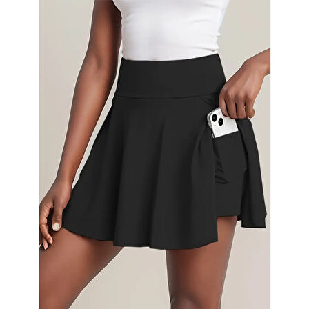Lucky Life Kadın Yüksek Bel Cepli Sandy Short Etek