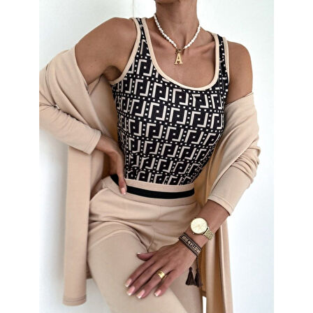 Lucky Life Kadın Uzun Kollu Krep üçlü Takım