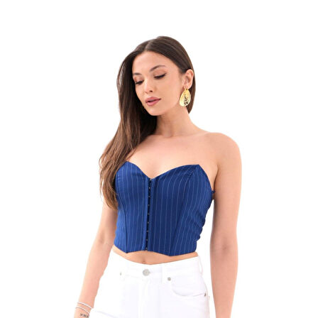 Lucky Life Kadın CROP-LACİVERT