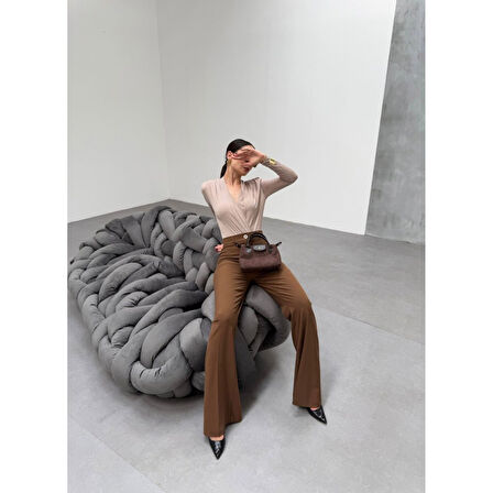 230 Gr Poly Viscose Full Lycra İspanyol Paça Pantolon
