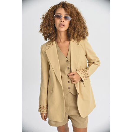 Lucky Life Kadın Nakışlı Blazer Ceket 