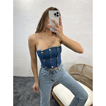 Lucky Life Kadın  BÜSTİYER-MAVİ