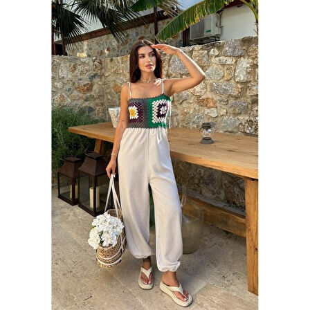 Jasmin Süzüneli Keten Tulum -