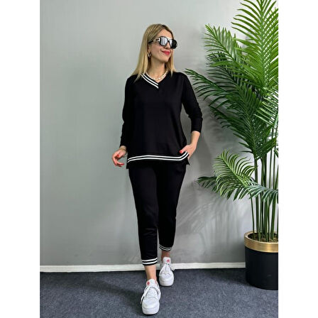 Lucky Life Kadın Yeni Sezon Uzun Kollu Ribana Detay Ikili Takım