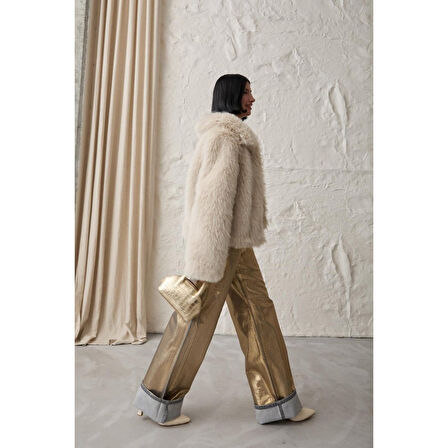 Gold Altın Varaklı Jeans Pantolon