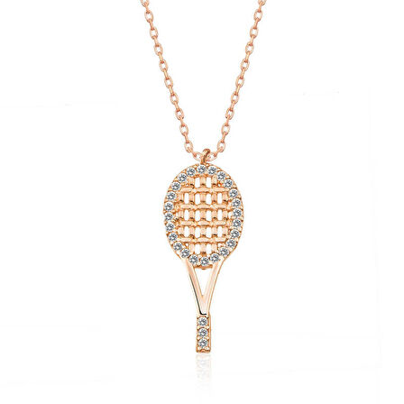 Lucky Life Gümüş Rose Tenis Raketi Kadın Kolye