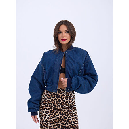Lucky Life Kadın 714 KOT CEKET-MAVİ
