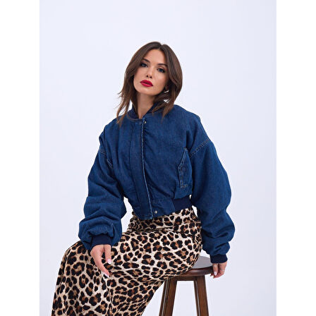 Lucky Life Kadın 714 KOT CEKET-MAVİ
