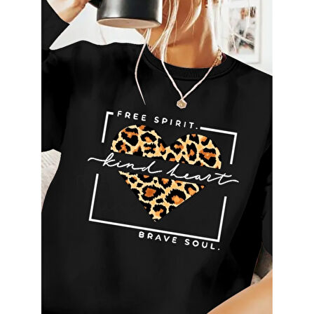 Lucky Life Kadın Uzun Kollu Bisiklet Yaka Desenli Viskon Iki Iplik Bluz