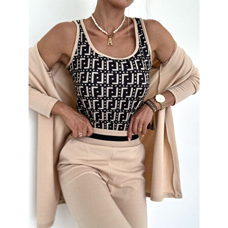 Lucky Life Kadın Uzun Kollu Krep üçlü Takım