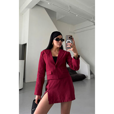 CROP CEKET - KISA ETEK TAKIM - Bordo