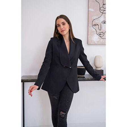 Lucky Life Kadın Siyah Blazer Ceket