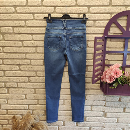 Lucky Life Yüksek Bel Likralı Jean Pantolon 90 Cm