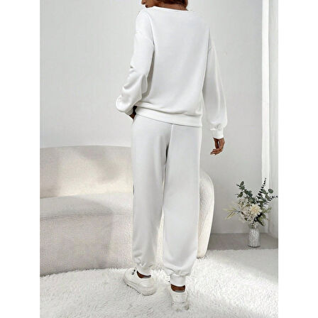 Lucky Life Lucky Life Kadın Uzun Kollu V Yakalı Pulpayetli Viskon Iki Iplik Bluz Ve Pantolon