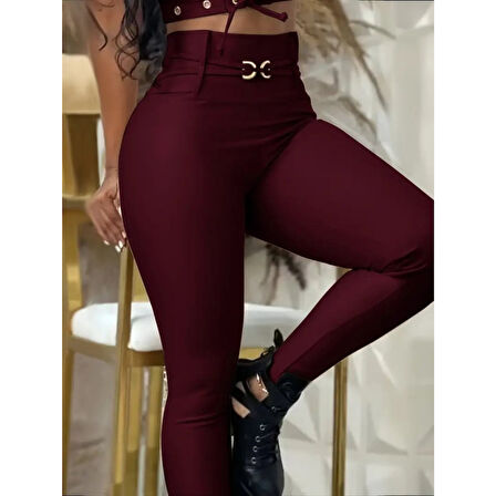 Lucky Life Kadın Yüksek Bel Belden Toka Detaylı Dalgıç Tayt