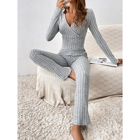 Lucky Life Kadın Uzun Kollu şardonlu Kaşkorse Ikili Takım