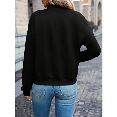 Lucky Life Kadın Uzun Kollu önden Fermuarlı Cepli Modal Ceket