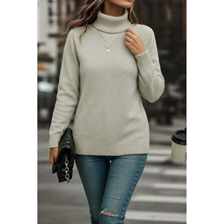 Lucky Life Kadın Uzun Kollu Balıkçı Yaka Triko Bluz