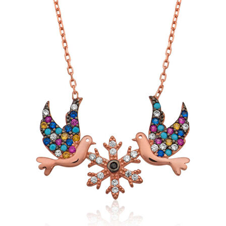 Gümüş Aşk Kuşları Kadın Kolye