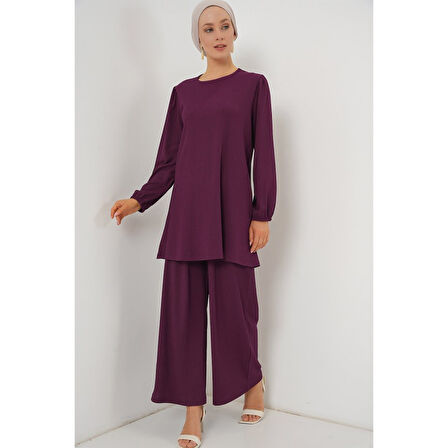 Lucky Life Kadın Tunik Pantolon Alt Üst Takım  - Mor