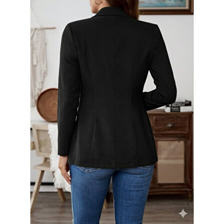 Lucky Life Lucky Life Kadın Uzun Kollu Yakalı Tek Düğmeli Süet Ceket