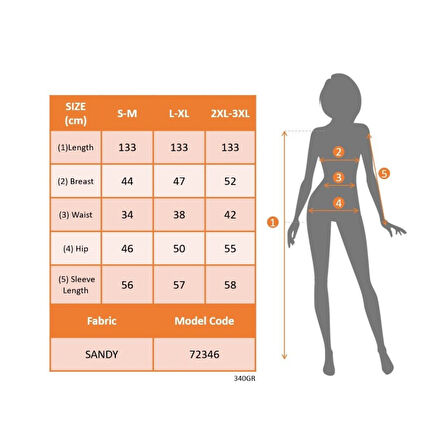 Lucky Life Kadın Uzun Kollu önden çapraz Detaylı Yandan Toka Detaylı Uzun Sandy Elbise