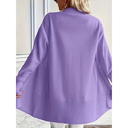 Lucky Life Kadın Uzun Kollu önü Açık Triko Hırka