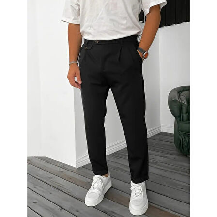 Lucky Life Erkek Belden Düğmeli Cepli Dokuma Pantolon