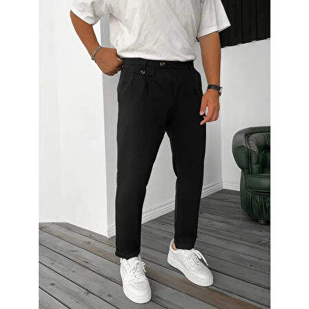 Lucky Life Erkek Belden Düğmeli Cepli Dokuma Pantolon