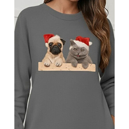 Lucky Life Kadın Uzun Kollu Bisiklet Yaka Desenli Viskon Iki Iplik Bluz