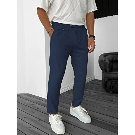 Lucky Life Erkek Belden Düğmeli Cepli Dokuma Pantolon