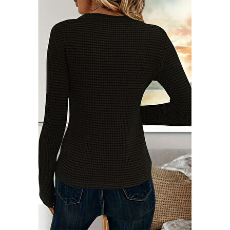 Lucky Life Kadın Uzun Kollu Bisiklet Yaka Triko Kazak