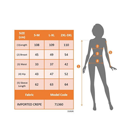 Lucky Life Kadın Uzun Kollu Geometrik Yaka Midi Ithal Krep Elbise