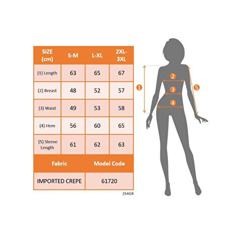 Lucky Life Kadın Uzun Kollu Yuvarlak önden Pileli Ithal Krep Bluz