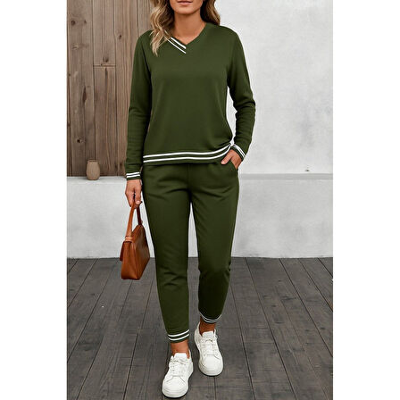 Lucky Life Kadın Uzun Kollu Ribana Detay Viskon Iki Iplik Ikili Takım