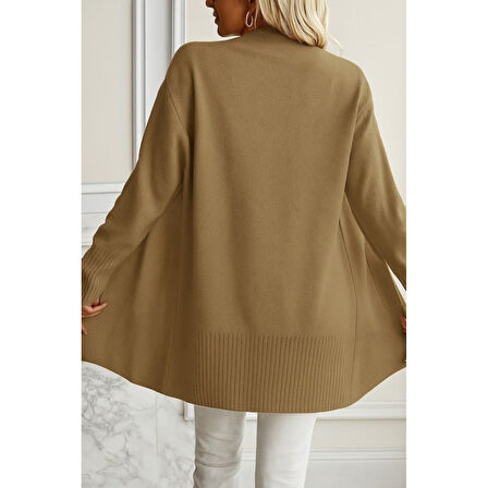 Lucky Life Kadın Uzun Kollu önü Açık Triko Hırka