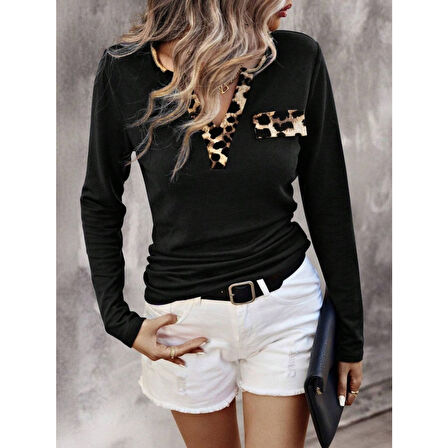 Lucky Life Kadın Uzun Kollu V Yakalı Kaşkorse Bluz