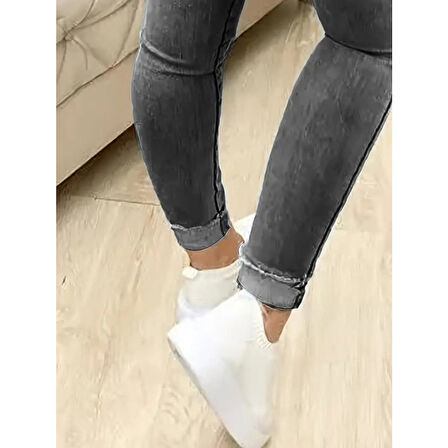 Lucky Life Kadın Yüksek Bel önden Düğmeli Jean Pantolon