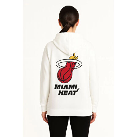 Lucky Life Üç İplik Kapüşonlu Ön Ve Arka Baskılı SweatShirt Hoodie - Beyaz