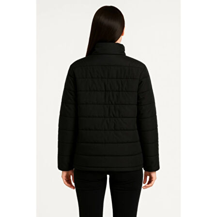 Lucky Life Bomber Mont Ceket – Su İtici Kumaş, Kapitone Astarlı, Fermuarlı, Kışlık - Siyah