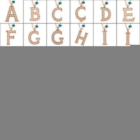 Gümüş Nazar Rose C Harfi Kadın Kolye