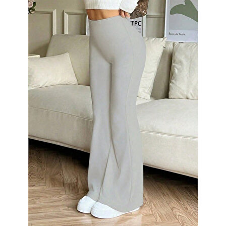 Lucky Life Kadın Yüksek Bel Ispanyol Paçalı Pantolon Tayt