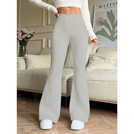 Lucky Life Kadın Yüksek Bel Ispanyol Paçalı Pantolon Tayt