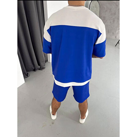 Lucky Life  Baskılı Şortlu Takım - Mavi