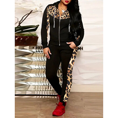 Lucky Life Lucky Life Kadın Uzun Kollu önden Fermuarlı Bağcıklı Viskon Iki Iplik Bluz Ve Pantolon Ikili Takım