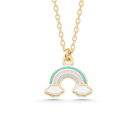 Gümüş Gold Gökkuşağı Kadın Kolye